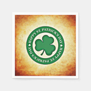 Happy St. Patrick's Day Shamrock Square Napkin Servet