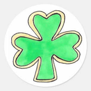 Happy St. Patrick's Day Shamrock Sugar Cookies Ronde Sticker