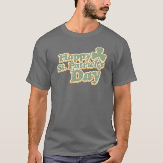 Happy St. Patrick's Day Shamrock T-Shirt (Voorkant)
