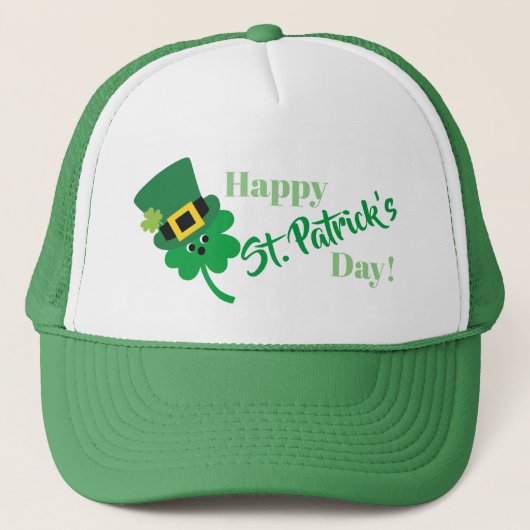 Happy St Patricks Day Shamrock Trucker Pet (Voorkant)