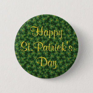 Happy St. Patrick's Day Shamrocks Button
