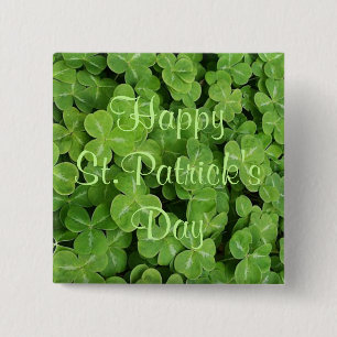 Happy St. Patrick's Day Shamrocks Button