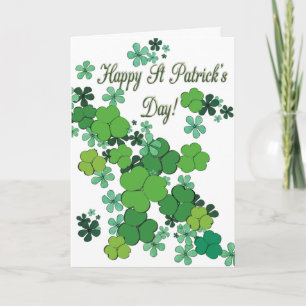 Happy St Patrick's Day Shamrocks & Daisies Kaart