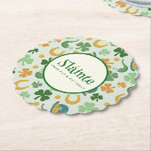 Happy St. Patrick's Day Shamrocks papieren Onderze Kartonnen Onderzetters (Gekanteld)