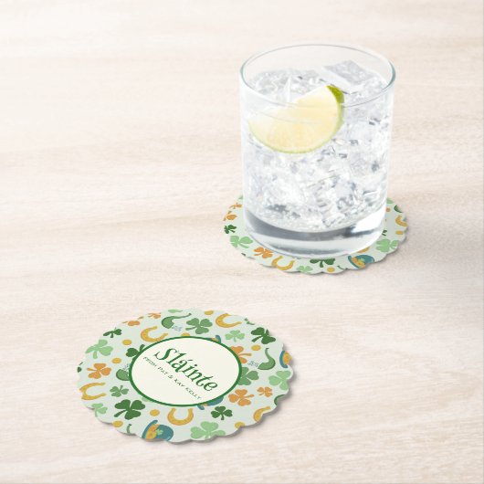 Happy St. Patrick's Day Shamrocks papieren Onderze Kartonnen Onderzetters (Insitu)