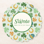 Happy St. Patrick's Day Shamrocks papieren Onderze Kartonnen Onderzetters (Voorkant)