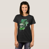 Happy St Patricks Day Skull C Green Shamrock T-shirt (Voorkant volledig)