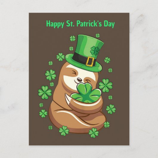 Happy St. Patrick's Day Sloth briefkaart (Voorkant)