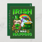 Happy St. Patrick's Day Sloth briefkaart (Voorkant / Achterkant)