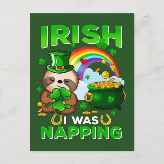 Happy St. Patrick's Day Sloth briefkaart (Voorkant)