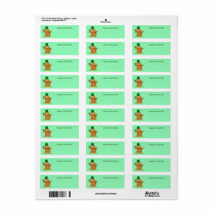 Happy St. Patrick's Day sloth return address label