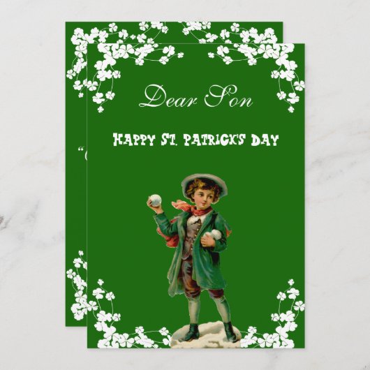  Happy St. Patrick's Day Son, Grandson Cute Feestdagenkaart (Voorkant / Achterkant)