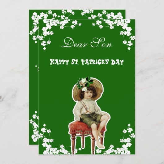 Happy St. Patricks Day Son, kleinson Irish Feestdagenkaart (Voorkant / Achterkant)