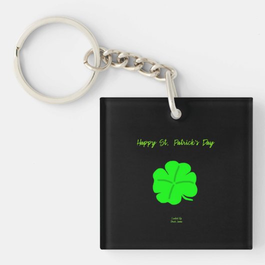 Happy St. Patrick's Day Square Sleutelhanger (voorkant)
