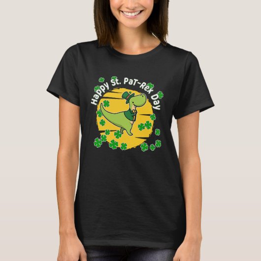 Happy St Patricks Day St Patrex Paddys Rex Girls B T-shirt (Voorkant)