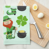 Happy St. Patrick's Day-symbolen en -tekens Theedoek (Quarter Fold)