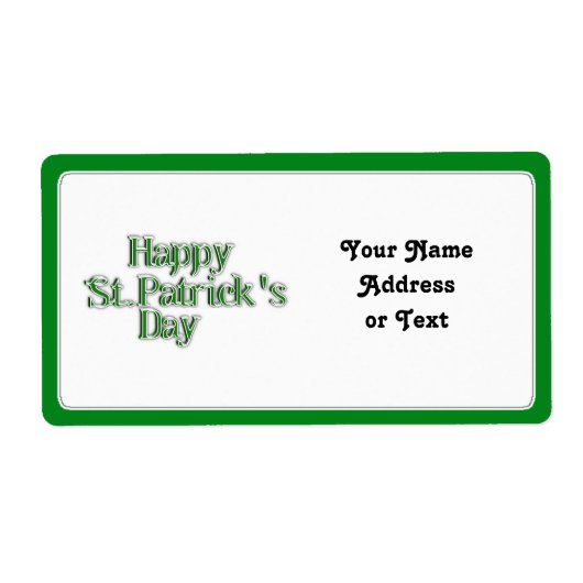 Happy St Patrick's Day Text Afbeelding Etiket (Voorkant)