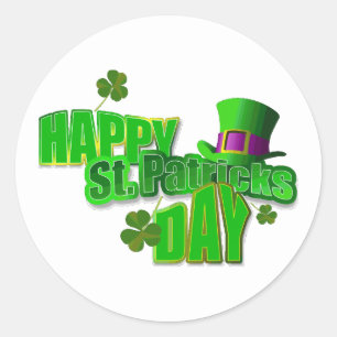 Happy St. Patrick's Day Text Ronde Sticker