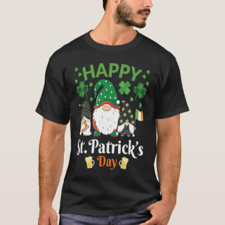 Happy St Patrick's Day Three Gnome Irish Flag Sham T-shirt