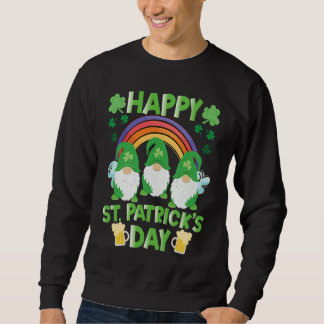Happy St Patrick's Day Three Gnome Irish Shamrock Trui