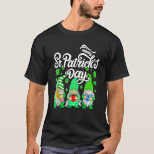 Happy St Patrick's Day Three Gnomes Shamrock Essen T-shirt