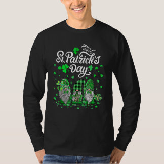Happy St Patricks Day Three Gnomes Shamrock Essent T-shirt