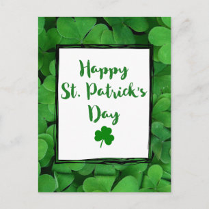 Happy St. Patrick's Day Typografie met Clover Briefkaart