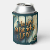 Happy St. Patrick's Day Vertical Brushstroke Blikjeskoeler (Blikje Achterkant)