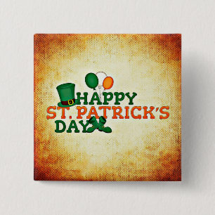 Happy St. Patrick's Day Vierkante Button 5,1 Cm