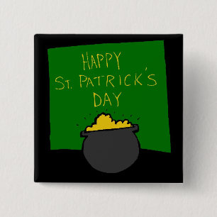 Happy St. Patrick's Day Vierkante Button 5,1 Cm