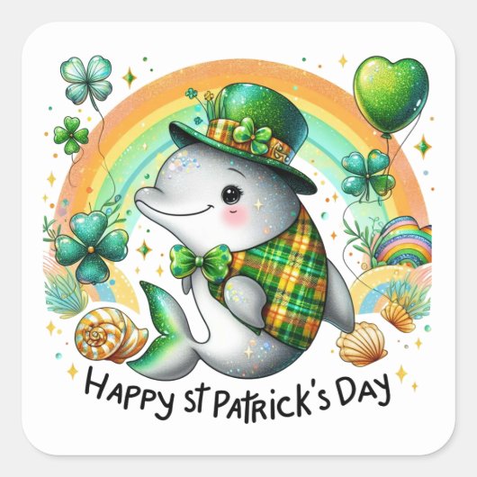 Happy St. Patrick's Day Vierkante Sticker (Voorkant)
