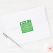 Happy St. Patrick's Day Vierkante Sticker (Envelop)