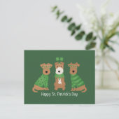 Happy St Patricks Day Welsh Wire Fox Terrier Honde Briefkaart (Staand voorkant)