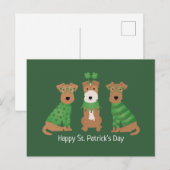 Happy St Patricks Day Welsh Wire Fox Terrier Honde Briefkaart (Voorkant / Achterkant)