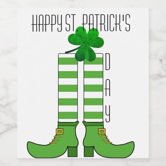 Happy St Patrick's Day Wijn Etiket (Enkel label)