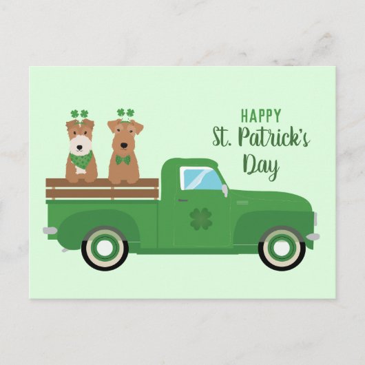 Happy St Patricks Day Wire Fox Terrier Dog Briefkaart (Voorkant)