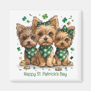 Happy St. Patrick's Day Yorkshire Terriër Honden Magneet