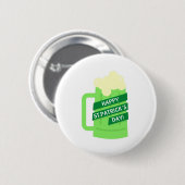 happy st patricks green beer ronde button 5,7 cm (Voorkant /achterkant)