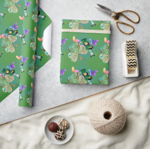 Happy St Patrick's Lepreachaun Wrapping Paper Cadeaupapier