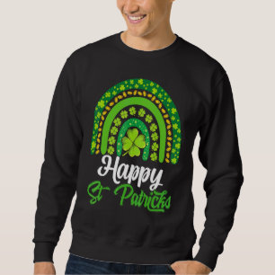 Happy St Patricks Lucky Irish Rainbow Shamrock Man Trui
