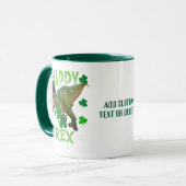 Happy St Patricks T-Rex Day St Patrick's Dino Mok (Voorkant links)