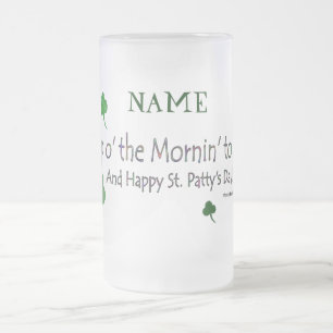 Happy St. Patty's Day (1b) - Personaliseer - Stein Matglas Bierpul