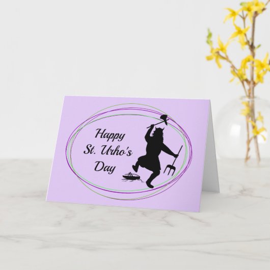 Happy St. Urho's Day Silhouette Customize Card Kaart (Gele Bloem)