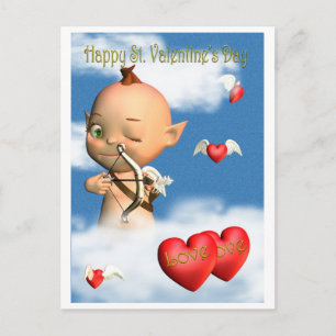 Happy St. Valentijnsdag Cupid Feestdagenkaart