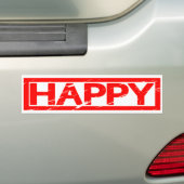 Happy Stamp Bumpersticker (Op auto)