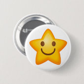 Happy Star Emoji Ronde Button 5,7 Cm (Voorkant /achterkant)