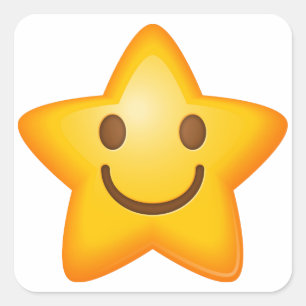 Happy Star Emoji-Stickers Vierkante Sticker