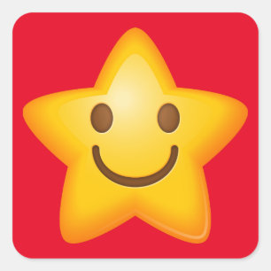 Happy Star Emoji Vierkante Sticker
