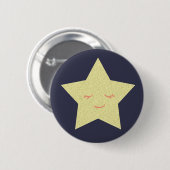 Happy Star Ronde Button 5,7 Cm (Voorkant /achterkant)