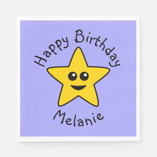 Happy Star Verjaardag Papieren servetten (Voorkant)
